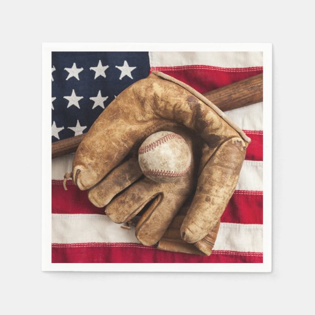 Vintag Baseball Serviette (Vorderseite)