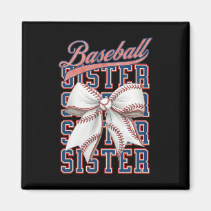 Vintag Baseball Sister Coquette Bow Sport Lover G Magnet