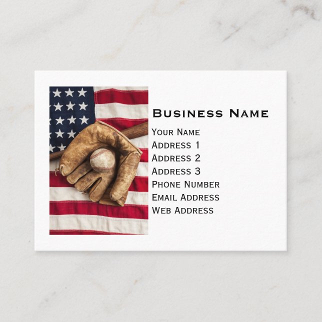 Vintag Baseball Visitenkarte (Vorderseite)