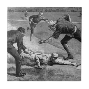 Vintag Baseball von Thure De Thulstrup, 1885 Fliese