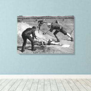 Vintag Baseball von Thure De Thulstrup, 1885 Leinwanddruck