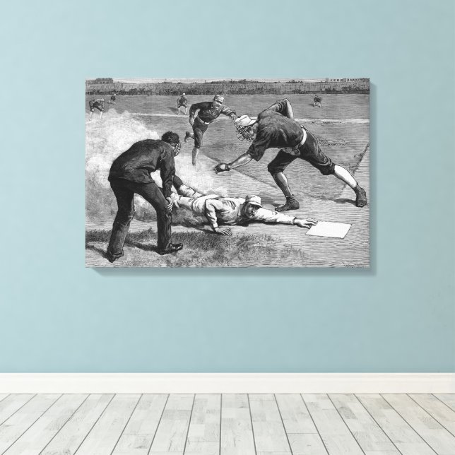 Vintag Baseball von Thure De Thulstrup, 1885 Leinwanddruck (Insitu (Holzboden))