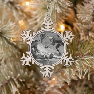 Vintag Baseball von Thure De Thulstrup, 1885 Schneeflocken Zinn-Ornament