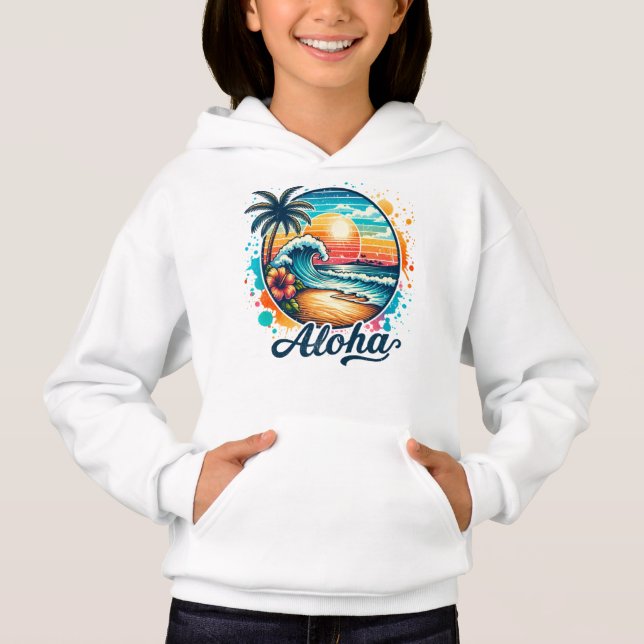 Vintag Beach Aloha Sublimierung-94953 Hoodie (Vorderseite)