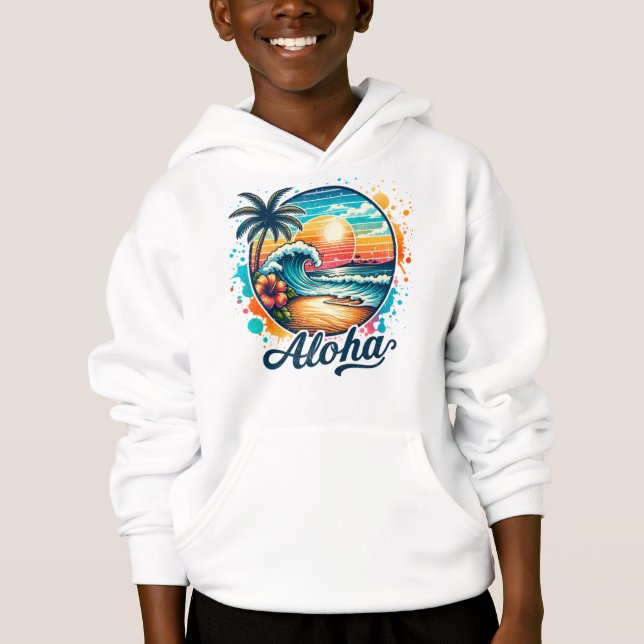 Vintag Beach Aloha Sublimierung-94953 Hoodie (Vorderseite)