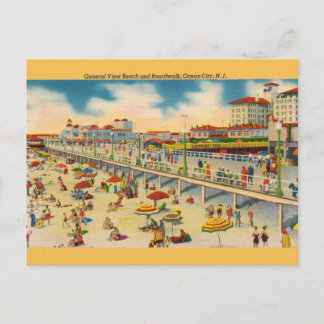 Vintag Beach and Boardwalk Ocean City NJ Postcard Postkarte