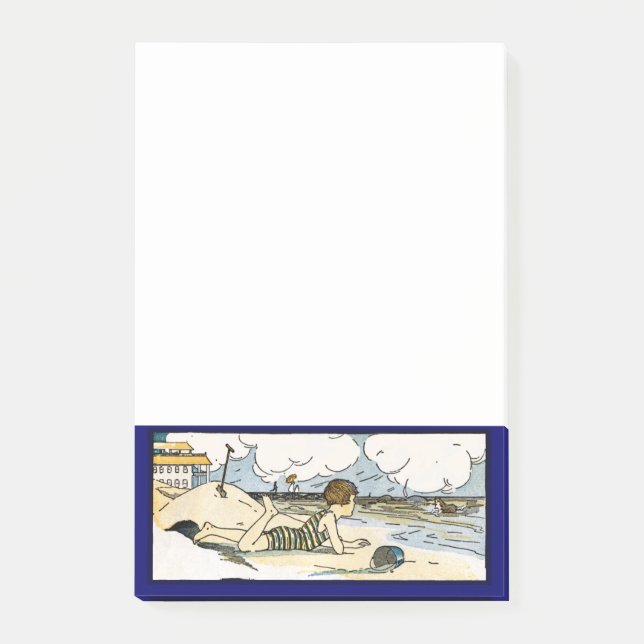 Vintag Beach Art Post Post-it Klebezettel (Vorderseite)