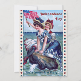 Vintag Beach Girls 4. Juli Party Einladung