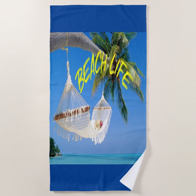 Vintag Beach House Party Strandtuch (Vorderseite)