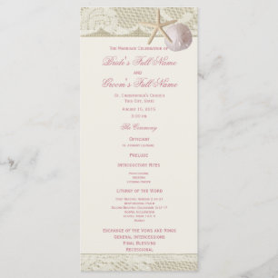 Vintag Beach Lace und Burlap Wedding Programm