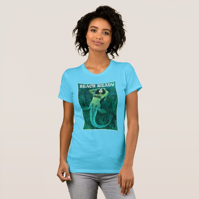 Vintag Beach Ready Button-up Mermaid T - Shirt (Vorne ganz)