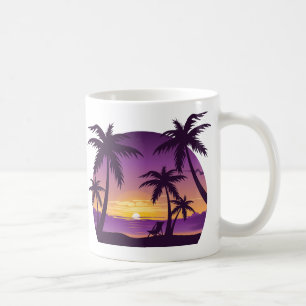 Vintag Beach Sunset Ferien Lounges Pfirsichpfirsic Kaffeetasse