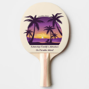Vintag Beach Sunset Ferien Lounges Pfirsichpfirsic Tischtennis Schläger