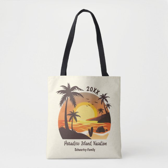 Vintag Beach Sunset Vacation Surf orange braun (Vorderseite)