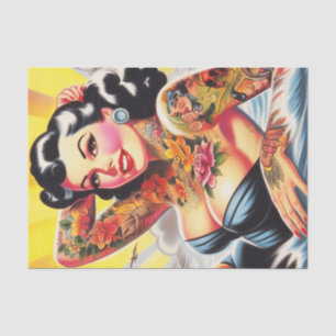 Vintag Beach Tattoo Pinup Seidenpapier