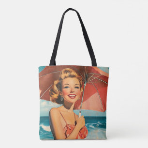 Vintag Beach Vacation Poster: Blonde Button-Up
