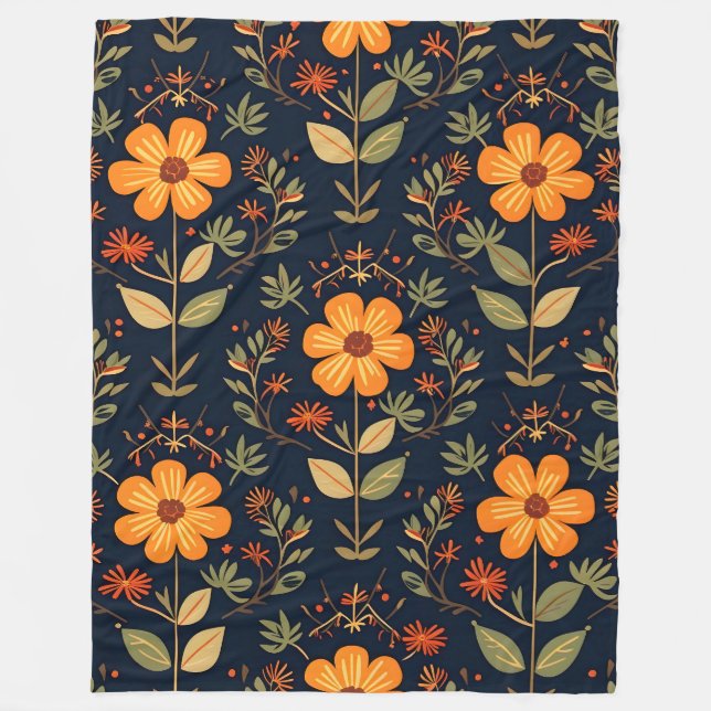 Vintag Beautiful Floral Modern Collection Fleecedecke (Vorderseite)