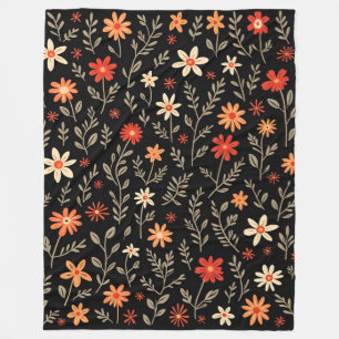 Vintag Beautiful Floral Trendy Collection Fleecedecke