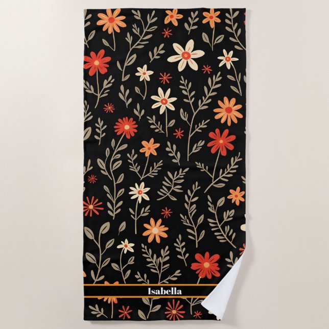 Vintag Beautiful Floral Trendy Collection Strandtuch (Vorderseite)