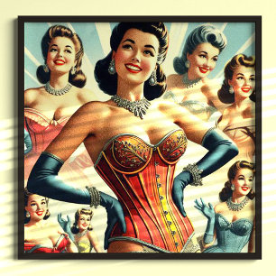 Vintag Beauty Corset Girl Poster