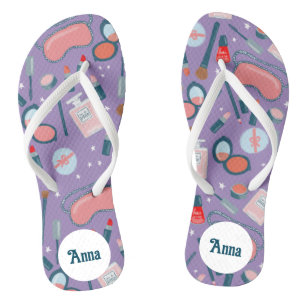 Vintag Beauty Cosmetics Bridesmaids Bride Custom Flip Flops