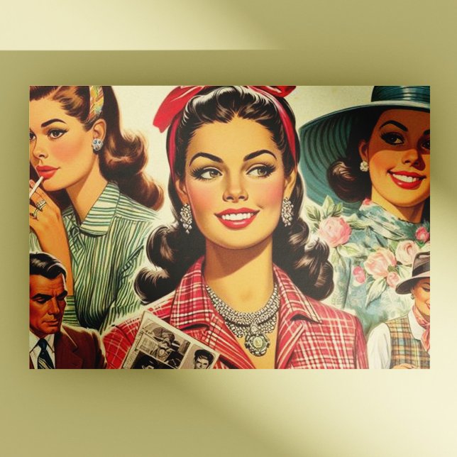 Vintag Beauty Fashion Girls Postkarte (Von Creator hochgeladen)