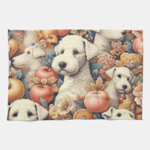 Vintag Bedlington Terrier Nahtlos Geschirrtuch