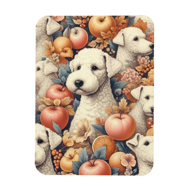 Vintag Bedlington Terrier Nahtlos Magnet (Vertikal)
