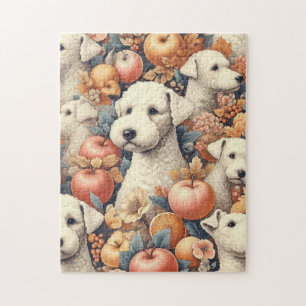 Vintag Bedlington Terrier Nahtlos Puzzle