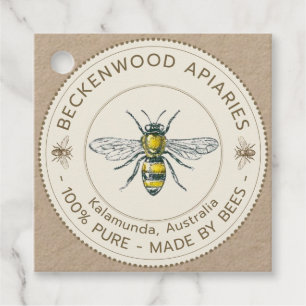 Vintag Bee Honey Jar Neck Tag Beekeeper Geschenkanhänger