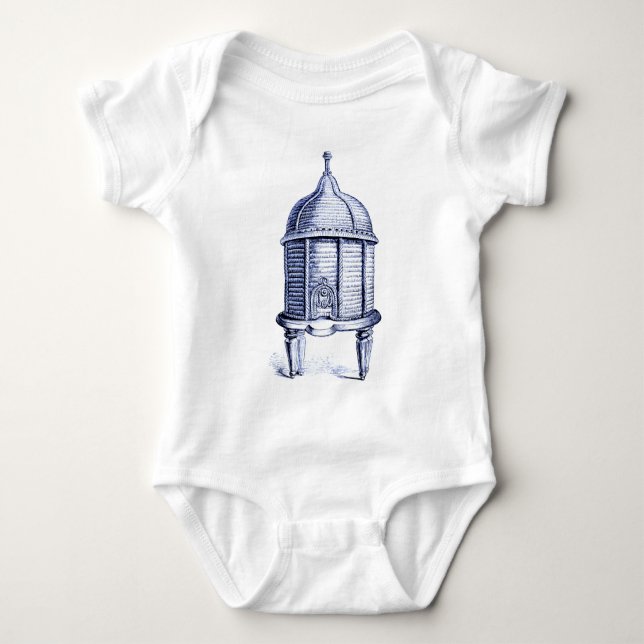 Vintag Beehive Blue Tint Baby Strampler (Vorderseite)