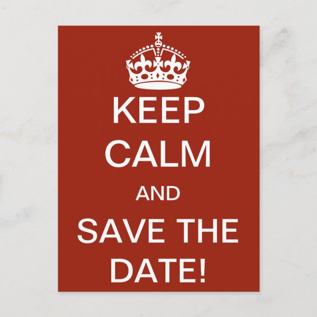 Vintag Behalt Calm Wedding Save the Date! Ankündigungspostkarte (Vorderseite)