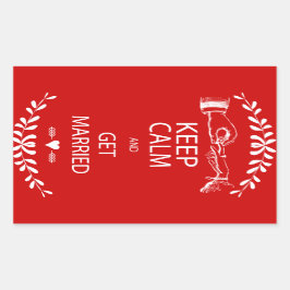 Vintag BEHALTEN CALM VERHEIRATET Rechteckiger Aufkleber