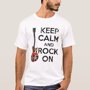 Vintag Behalten Ruhe und Felsen auf britischer Jac T-Shirt