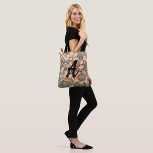 Vintag-beige-braune Kirschblüten Monogramm