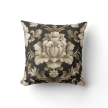 Vintag Beige Floral Damask Kissen