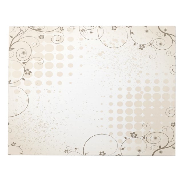 Vintag Beige Floral Notizblock (Vorderseite)