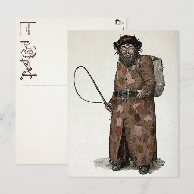 Vintag Belsnickel-Postkarte Postkarte (Vorne/Hinten)