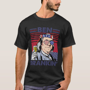 Vintag Ben Drankin's lustige 4. Juli Drink itte T-Shirt