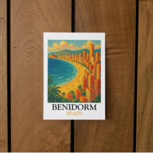 Vintag Benidorm Spanien Sommerurlaub Postkarte