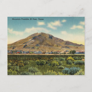 Vintag, Berg Franklin, El Paso, Texas Postkarte