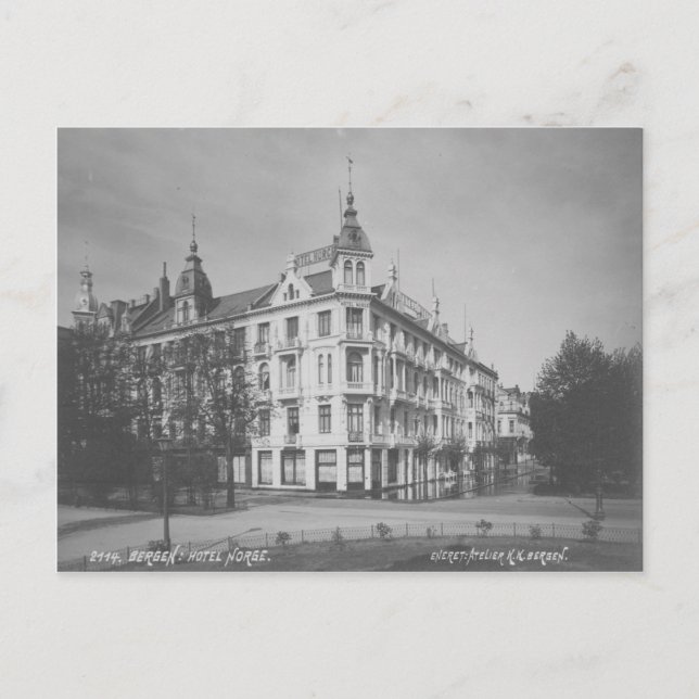 Vintag Bergen Hotel Postcard Postkarte (Vorderseite)