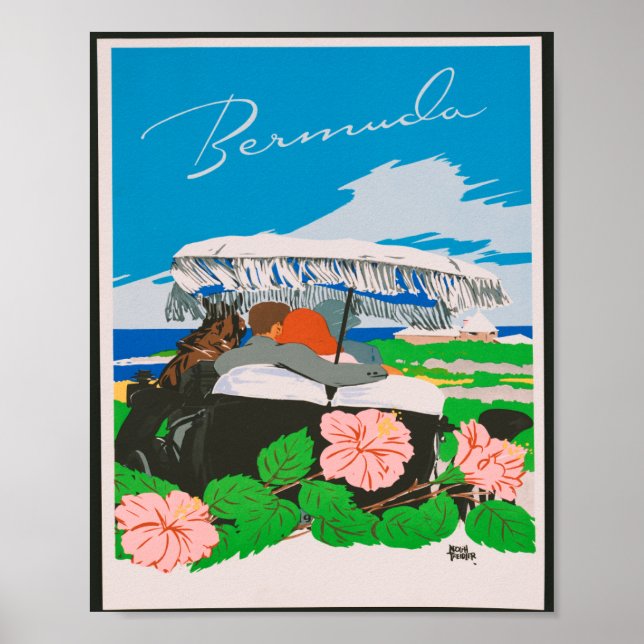 Vintag Bermuda Vintage Reise Poster (Vorne)