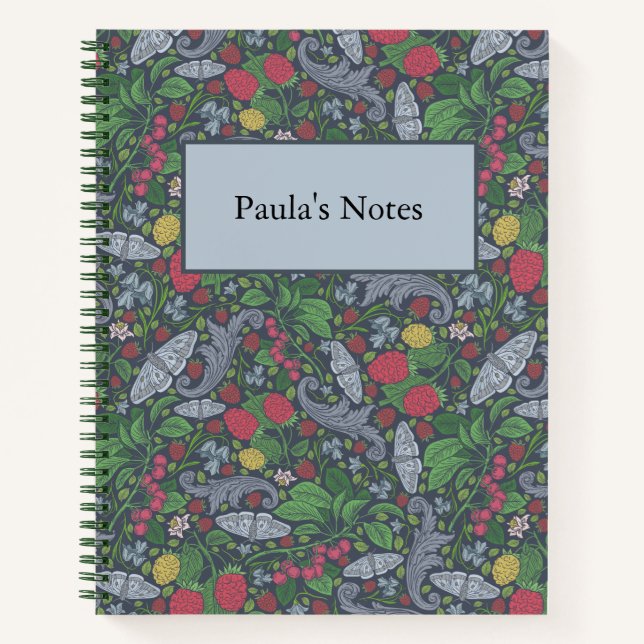Vintag Berries Butterfets Marigold Carnons Notizbuch (Vorderseite)