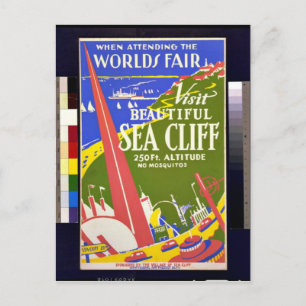 Vintag: Besichtigung Sea Cliff (Long Island) WPA P Postkarte