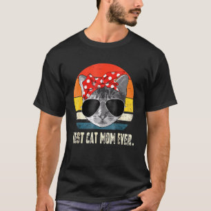 Vintag Best Cat Mama je Cat Mommy Bandana Mothe T-Shirt
