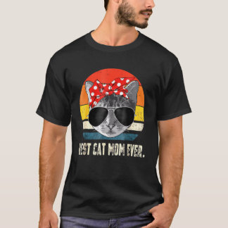 Vintag Best Cat Mama je Cat Mommy Bandana Mothe T-Shirt