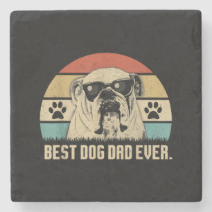 Vintag Best English Bulldog VATER je Shirt Vater Steinuntersetzer