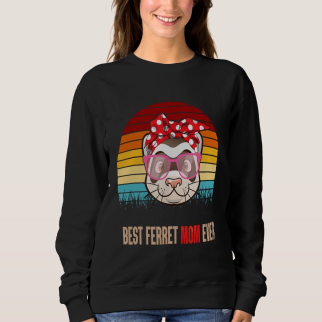 Vintag Best Ferret Mama je Tiermutter Sweatshirt (Vorderseite)