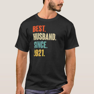 Vintag Best Husband seit 2021 1st Wedding Aniver T-Shirt